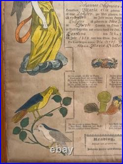 Antique Johann Ritter Pennsylvania German Fraktur Taufschein Framed 1838