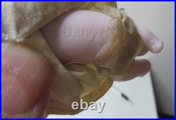 Antique Jointed Bisque Miniature Hertwig German Doll Pair Candy Baby with Box