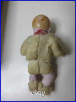 Antique Jointed Bisque Miniature Hertwig German Doll Pair Candy Baby with Box