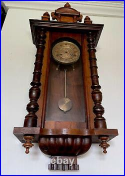 Antique Junghans German Vienna Regulator Wall Clock Ornate Case