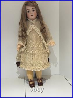 Antique KESTNER 171 German Bisque Head Doll 28 Compo Body, Lace Outfit, HH Wig Antique KESTNER 171 German Bisque Head Doll 28 Compo Body, Lace Outfit, HH Wig