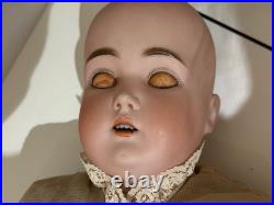 Antique KESTNER 171 German Bisque Head Doll 28 Compo Body, Lace Outfit, HH Wig Antique KESTNER 171 German Bisque Head Doll 28 Compo Body, Lace Outfit, HH Wig