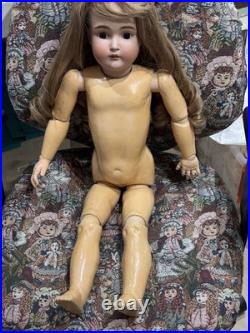 Antique KESTNER 171 German Bisque Head Doll 28 Compo Body, Lace Outfit, HH Wig Antique KESTNER 171 German Bisque Head Doll 28 Compo Body, Lace Outfit, HH Wig