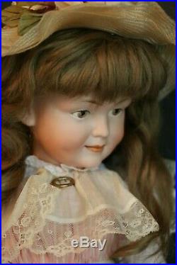 Antique Kley and Hahn 520 Character Doll, Ca. 1910's, 18 IN, Painted Eyes, PINK