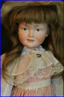 Antique Kley and Hahn 520 Character Doll, Ca. 1910's, 18 IN, Painted Eyes, PINK