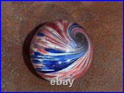 Antique Large 1.78 German Lobed Onion Skin Marble Beautiful