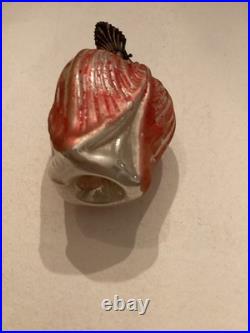 Antique Large German Blown Tulip WithOriginal Paint Christmas Ornament With Clip