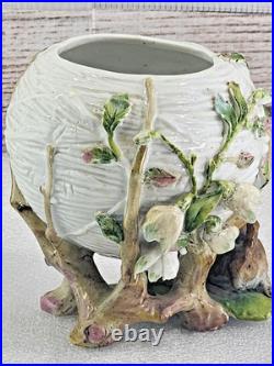 Antique Meissen German Porcelain Flower Bunny Potpourri Dish Bowl Vase