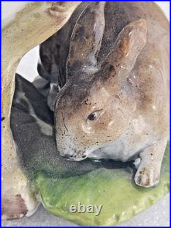 Antique Meissen German Porcelain Flower Bunny Potpourri Dish Bowl Vase