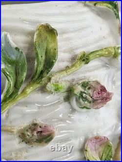 Antique Meissen German Porcelain Flower Bunny Potpourri Dish Bowl Vase