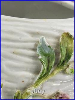 Antique Meissen German Porcelain Flower Bunny Potpourri Dish Bowl Vase