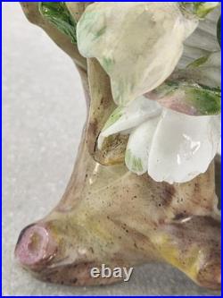 Antique Meissen German Porcelain Flower Bunny Potpourri Dish Bowl Vase