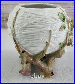 Antique Meissen German Porcelain Flower Bunny Potpourri Dish Bowl Vase