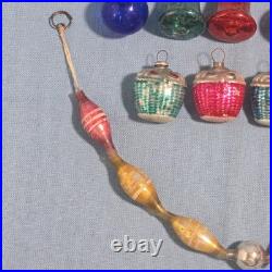 Antique Mini Small Glass Feather Tree Figural Baskets Bell Ornaments German Lot Antique Mini Small Glass Feather Tree Figural Baskets Bell Ornaments German Lot