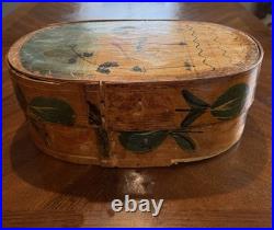 Antique Oval German Painted Brides Box Beautiful Colors 16 X 10 Antique Oval German Painted Brides Box Beautiful Colors 16 X 10