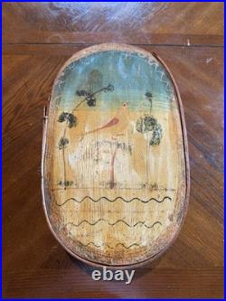 Antique Oval German Painted Brides Box Beautiful Colors 16 X 10 Antique Oval German Painted Brides Box Beautiful Colors 16 X 10