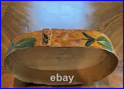 Antique Oval German Painted Brides Box Beautiful Colors 16 X 10 Antique Oval German Painted Brides Box Beautiful Colors 16 X 10