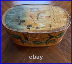 Antique Oval German Painted Brides Box Beautiful Colors 16 X 10 Antique Oval German Painted Brides Box Beautiful Colors 16 X 10