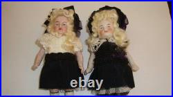 Antique Pair of Twin Sister Bisque Mignonette Dolls French/German Orig. Outfits