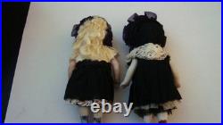 Antique Pair of Twin Sister Bisque Mignonette Dolls French/German Orig. Outfits