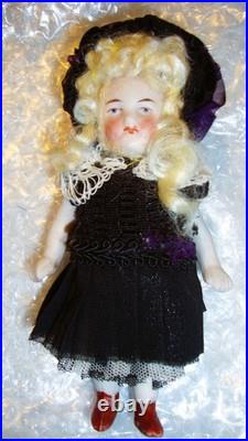 Antique Pair of Twin Sister Bisque Mignonette Dolls French/German Orig. Outfits