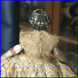 Antique RARE CABINET SIZED MILLINERS DOLL FULLY ORIGINAL ca1850s 15 cm Ht