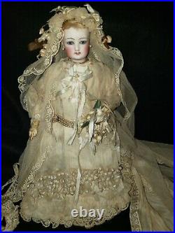 Antique Rare Jumeau French Fashion Doll 16in Bride # 5 Bisque Swivel Head