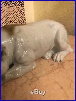 Antique Rare Mid 19th Century German Vintage Bulldog Porcelain figure figurine