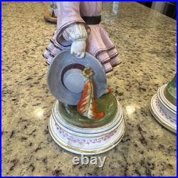 Antique Rare Vintage 1800's 9.5 German Bisque Children Figurine Statues