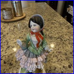 Antique Rare Vintage 1800's 9.5 German Bisque Children Figurine Statues
