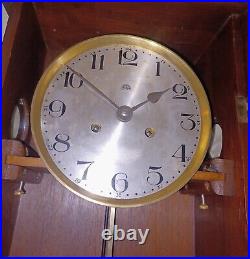 Antique Signed Haller AG German Box Wall Clock 1920s PROFESSIONALLY SERVICED