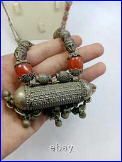 Antique Silver German Faturan Bakelite Natural Necklace Bedouin Yemeni Women