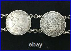 Antique Silver German States Thaler Coin Bracelet