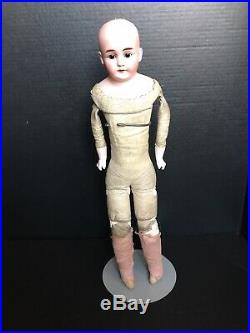Antique Simon & Halbig Bisque 1260 DEP 18 Shoulder Head Doll Kid Leather