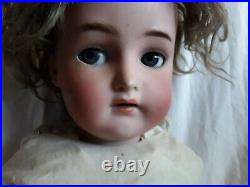 Antique Simon and halbig german bisque doll with mohair, sleeping eyes