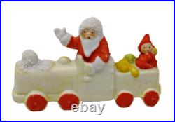 Antique VTG German Bisque Porcelain Miniature Santa Elf Christmas Train Figurine
