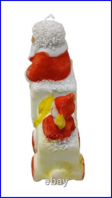 Antique VTG German Bisque Porcelain Miniature Santa Elf Christmas Train Figurine