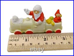 Antique VTG German Bisque Porcelain Miniature Santa Elf Christmas Train Figurine