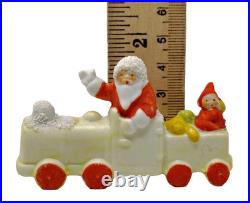 Antique VTG German Bisque Porcelain Miniature Santa Elf Christmas Train Figurine