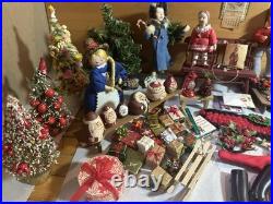 Antique/ VTG Huge Lot Dollhouse Christmas Folk Art German Wool Santa Miniatures Antique/ VTG Huge Lot Dollhouse Christmas Folk Art German Wool Santa Miniatures