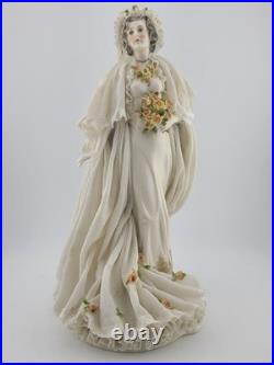 Antique Victorian 1920's Dresden German Porcelain Bride Figurine. Loss To Lace
