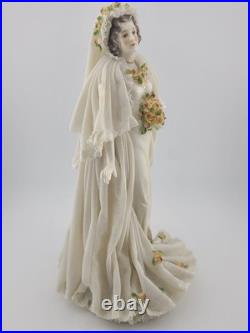Antique Victorian 1920's Dresden German Porcelain Bride Figurine. Loss To Lace
