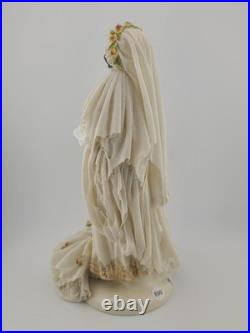 Antique Victorian 1920's Dresden German Porcelain Bride Figurine. Loss To Lace