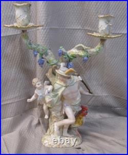 Antique Victorian German Porcelain 2 Candle Candelabra