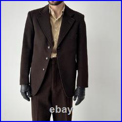 Antique Vintage 1930s German Work Men's Two Piece Brown Winter Wool Suit
