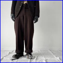Antique Vintage 1930s German Work Men's Two Piece Brown Winter Wool Suit