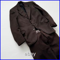 Antique Vintage 1930s German Work Men's Two Piece Brown Winter Wool Suit
