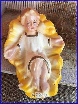 Antique Vintage 1940s German Composition Baby Jesus Nativity Putz Figure, 4 1/2