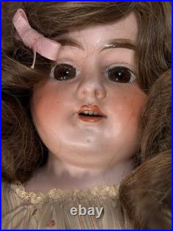 Antique Vintage Armand Marseille Alma German Bisque Doll 25 Glass Eyes & Teeth