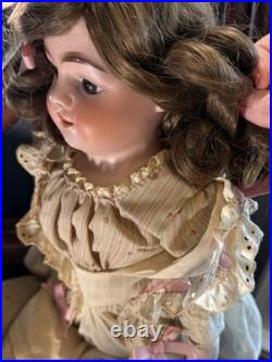 Antique Vintage Armand Marseille Alma German Bisque Doll 25 Glass Eyes & Teeth
